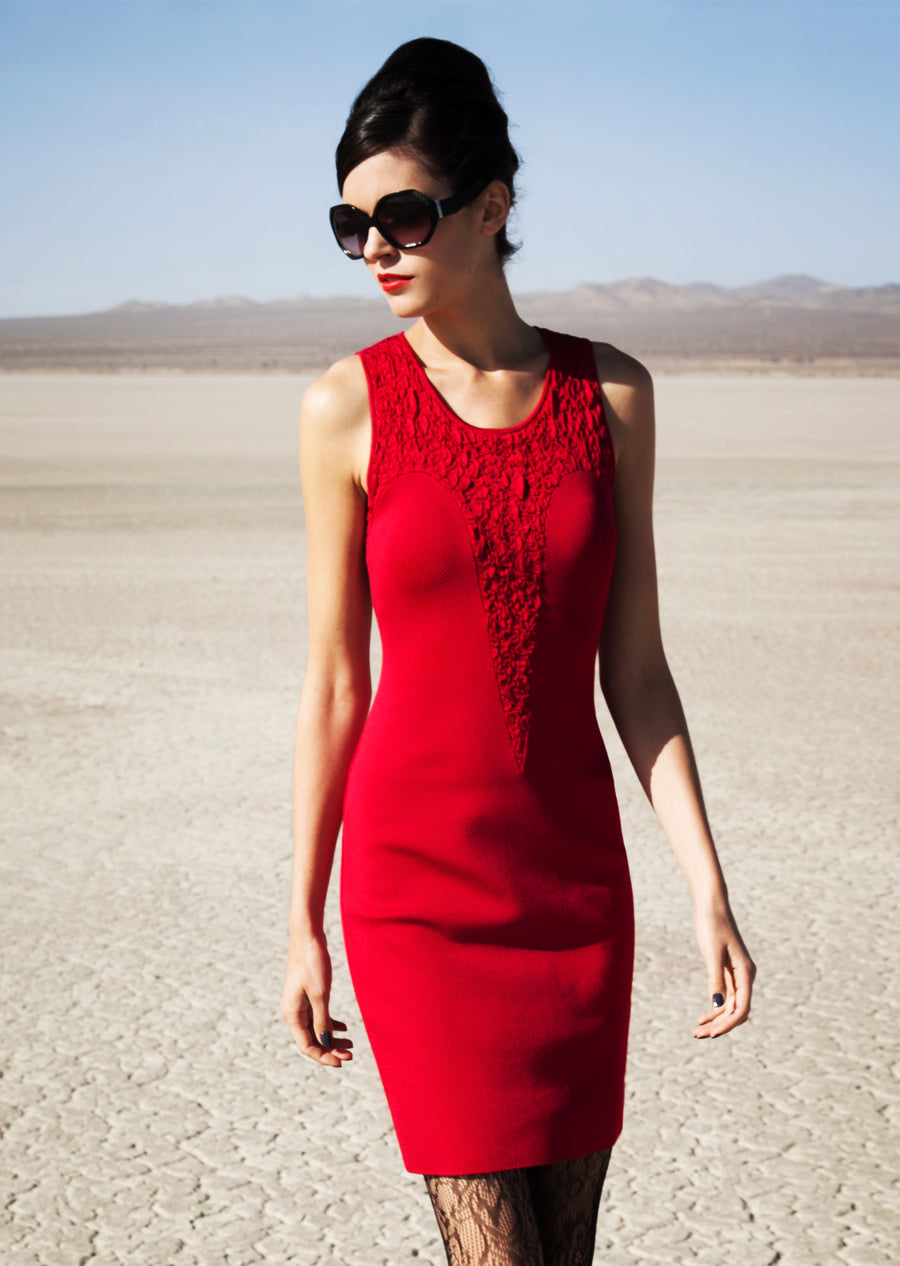 Amandine - Cocktail Dress with Ruched Point Inset Detail