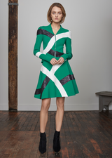 shamrock green/black/white raffia