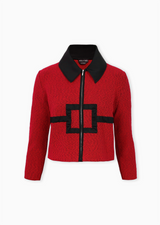 solid red/black tweed