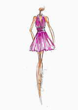 Jeanice - Shimmery Halter Dress with Plunging Neckline