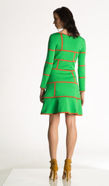 emerald green/orange