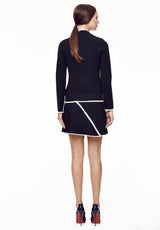 black (with white piping)