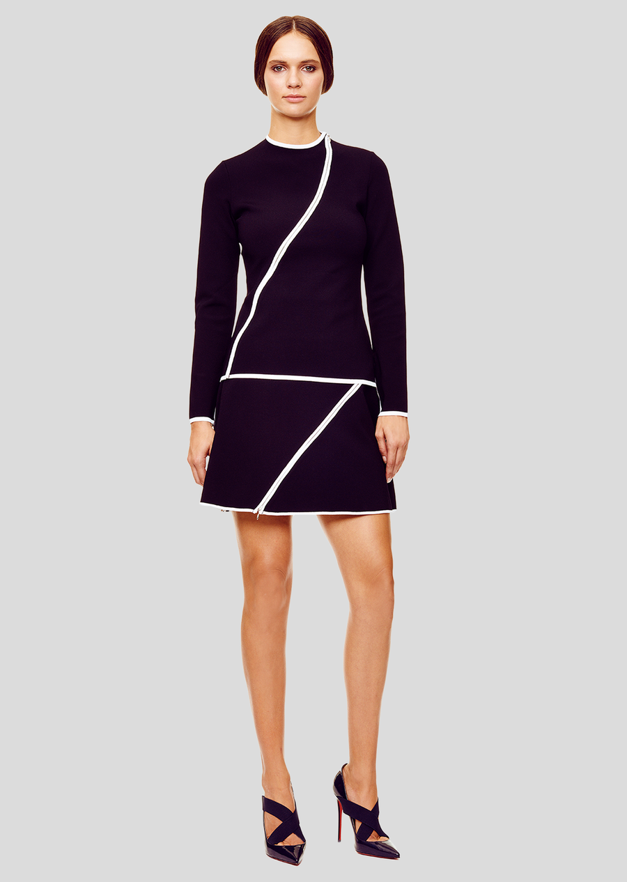 black (with white piping)