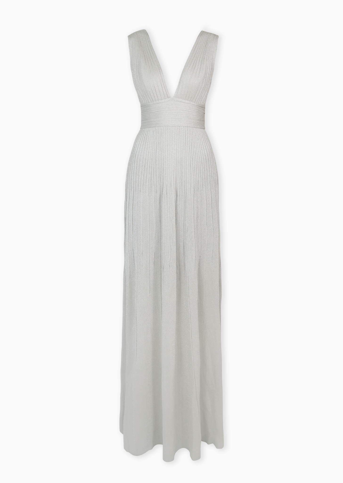 Terri - Elegant Shimmering Pleat Gown Xs / Silver Terri - Elegant Shimmering Pleat Gown Xs / Silver