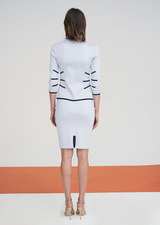 silver/navy blue