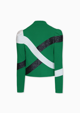 shamrock green/black/white raffia