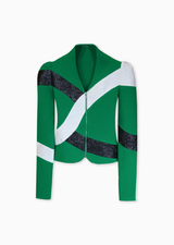 shamrock green/black/white raffia