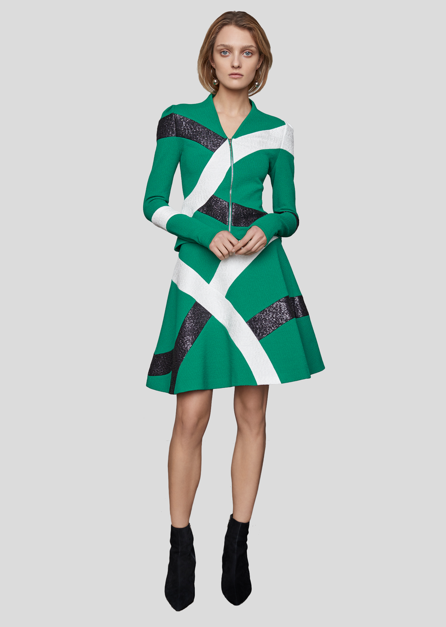 shamrock green/black/white raffia