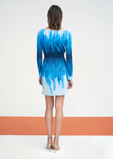 Lilou - Long Sleeve Dress with Original Ombré Design