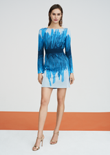 Lilou - Long Sleeve Dress with Original Ombré Design