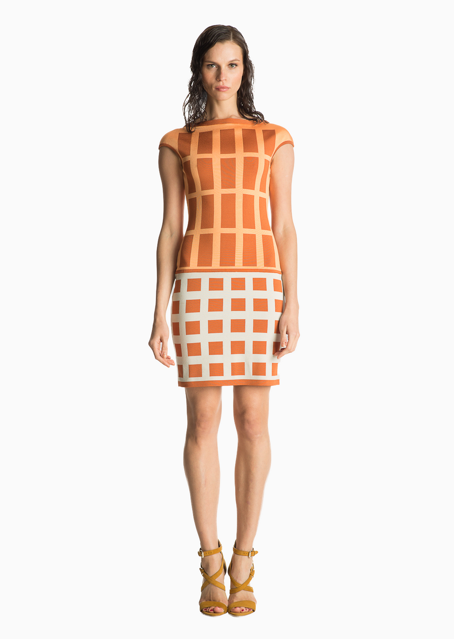 Maxine - Geometric Jacquard Dress