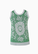 metallic green/silver flower