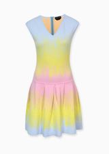 light blue/yellow/rose