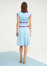 Victorina - Fit and Flare Dress with Contrast X Design