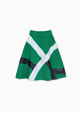 shamrock green/black/white raffia