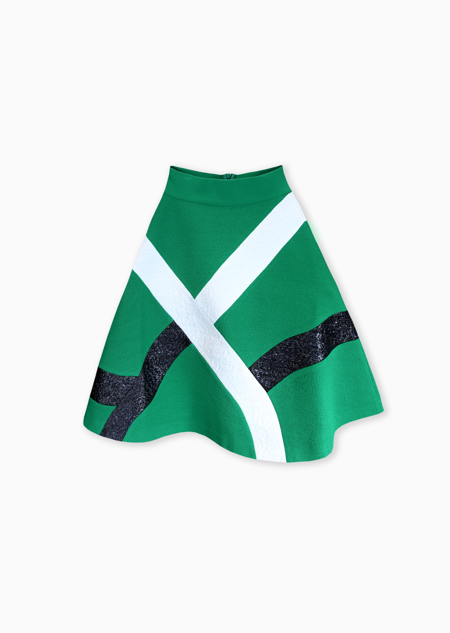 shamrock green/black/white raffia