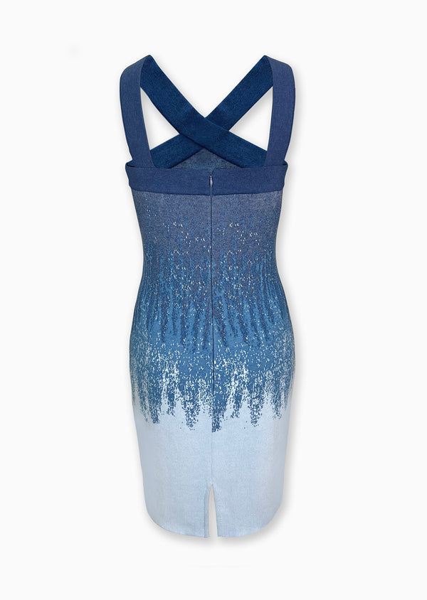 blue ombre bandage dress Maura Cotton Antique Wedding Dresses For Sale Angena Dusty Blue Halter Size:4XL (20.5 US) Garment is made with