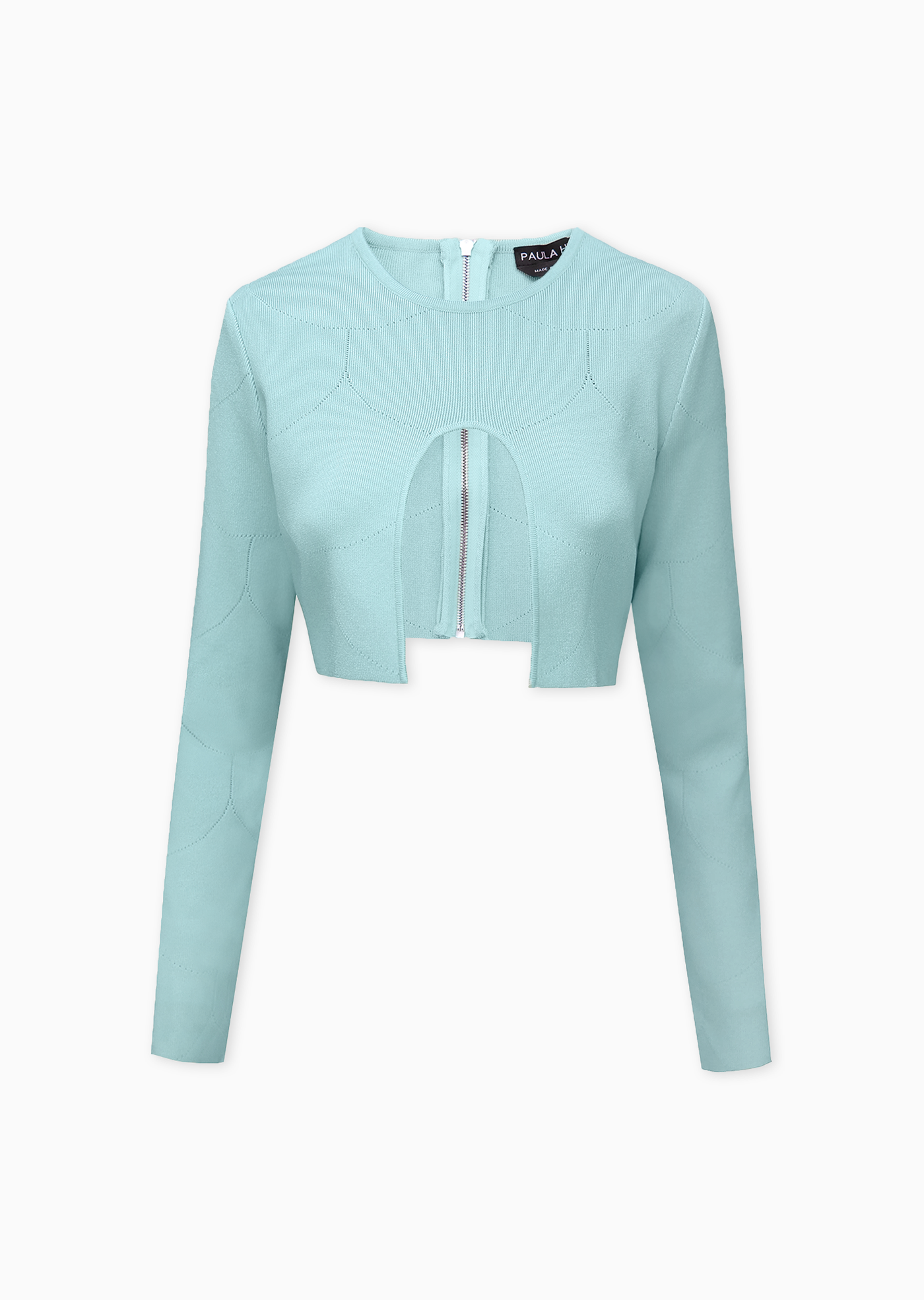 Louvre Stretch Knit Arc Bolero Jacket Xs Light Blue