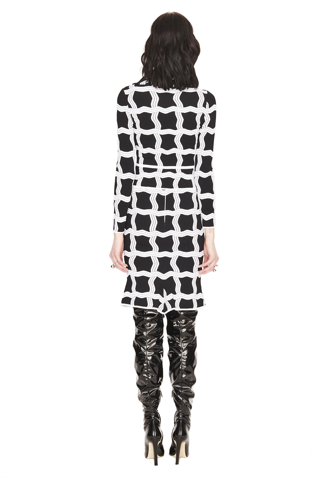 Arnaude - Jackie O Style, White and Black Lightweight Jacket