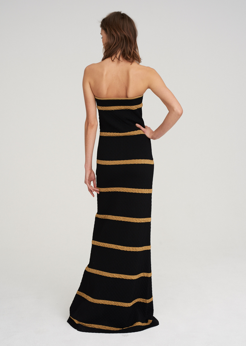 Paula Hian Strapless Black Tie Gown, Geometric Maxi Dress XS / Onyx/Amethyst (Geo) Paula Hian Strapless Black Tie Gown, Geometric Maxi Dress XS / Onyx/Amethyst (Geo)