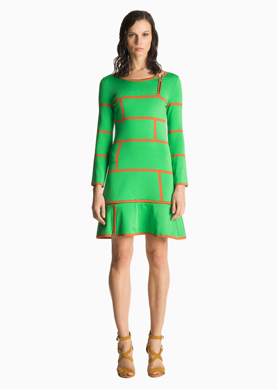 emerald green/orange