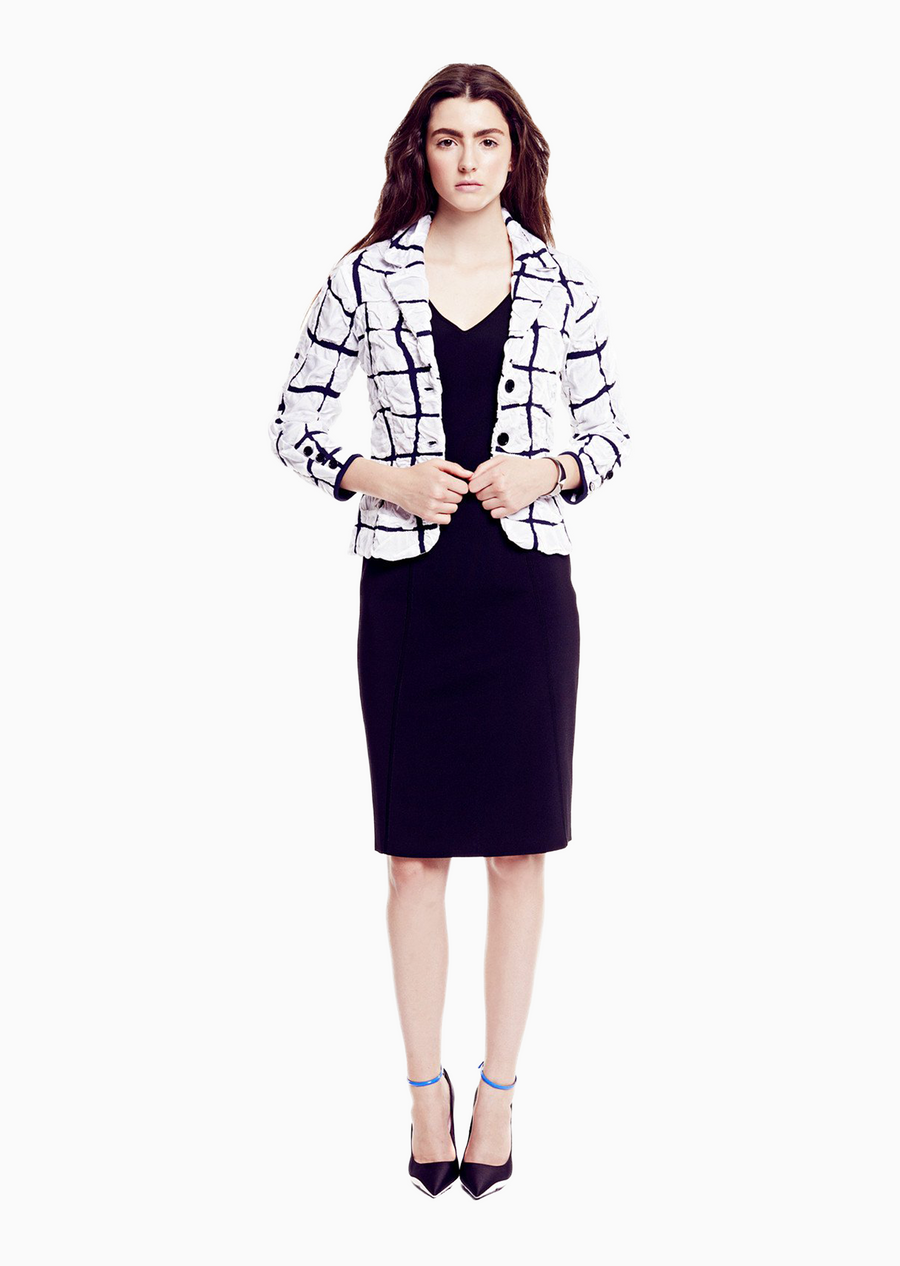 white/navy blue