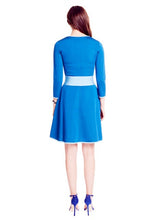 Fenette - Shetland Islands Inspired, Viscose Stretch Knit Azure Blue Dress