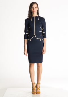 navy blue/beige
