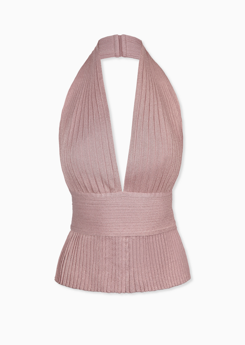 Plunging halter top sales