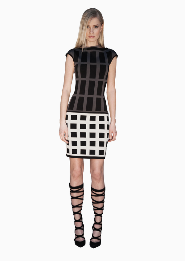 Maxine - Geometric Jacquard Dress