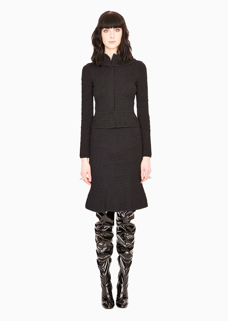 Black or Navy Blue Brocade Trumpet Skirt Black or Navy Blue Brocade Trumpet Skirt