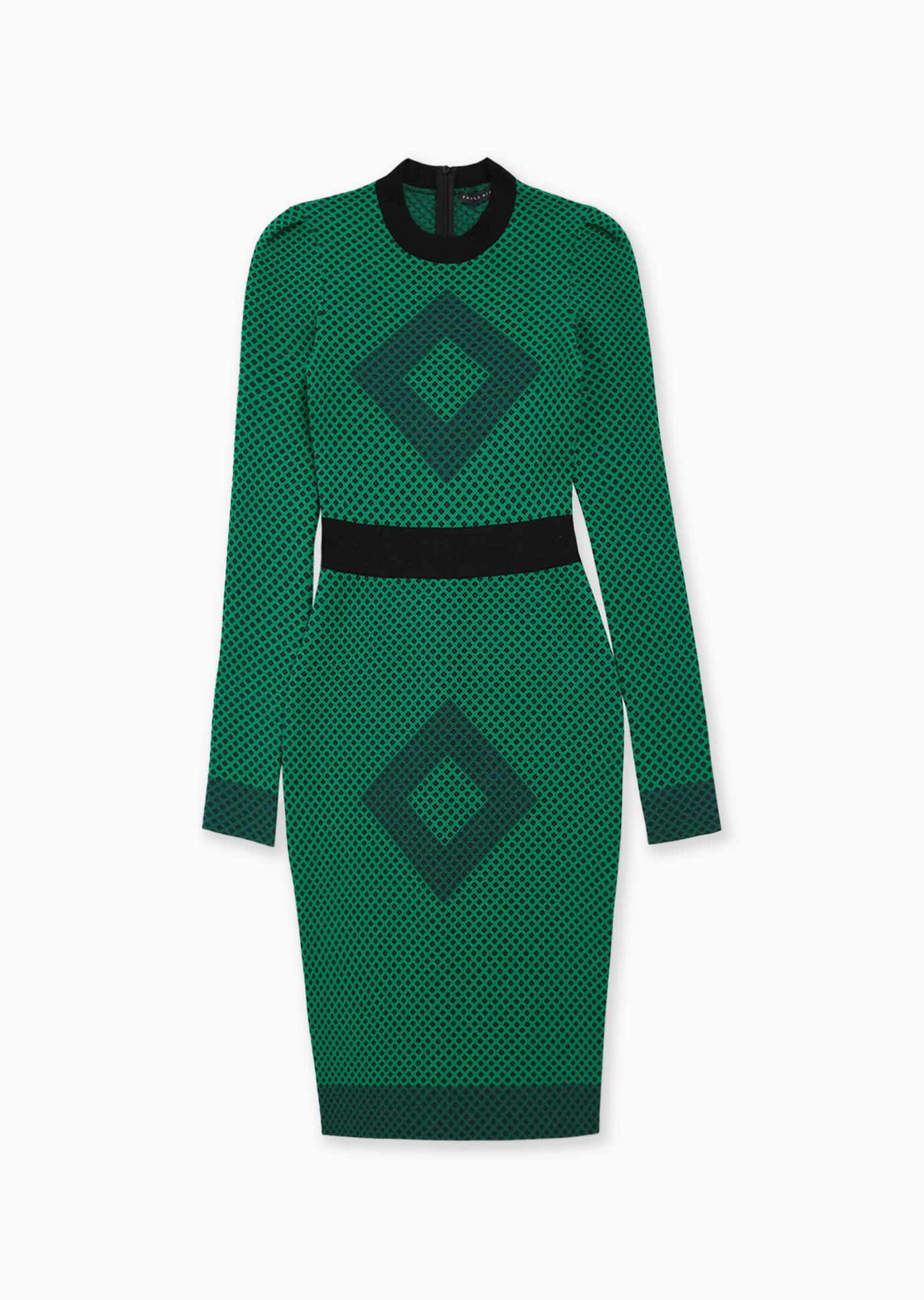 sage green pencil dress – Diamond Motif with Long Sleeves S / Shamrock Green/Pine Green/Black Sunday Service Dress