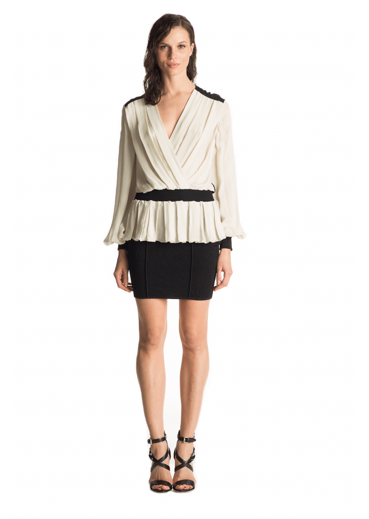 Carina - Long Sleeve, Georgette Box Pleat Silk Top