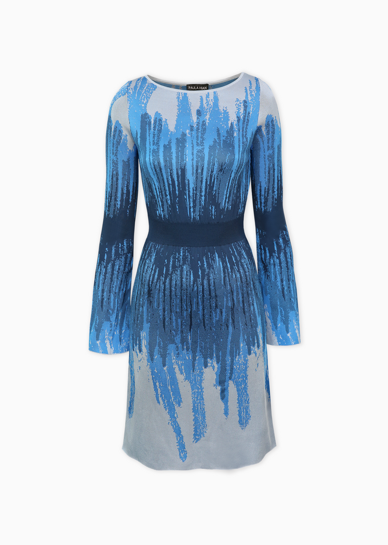 Lilou - Long Sleeve Dress with Original Ombr Design Lilou - Long Sleeve Dress with Original Ombr Design
